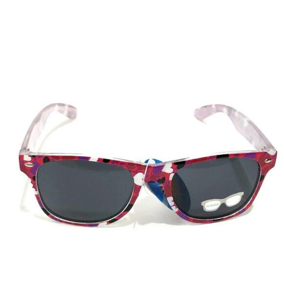 Pink Heart Print Sunglasses UV400 Retro NEW NWT - Picture 2 of 5